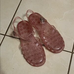 Glittery Pink Jelly Sandals